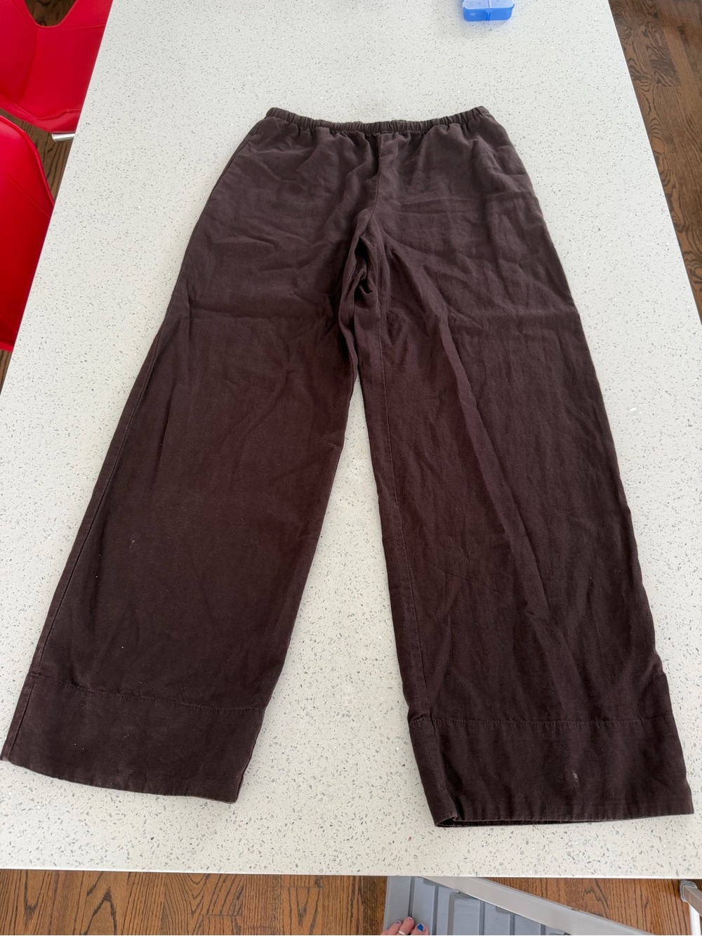GAP WOMEN BROWN LINEN PULL-ON PANT